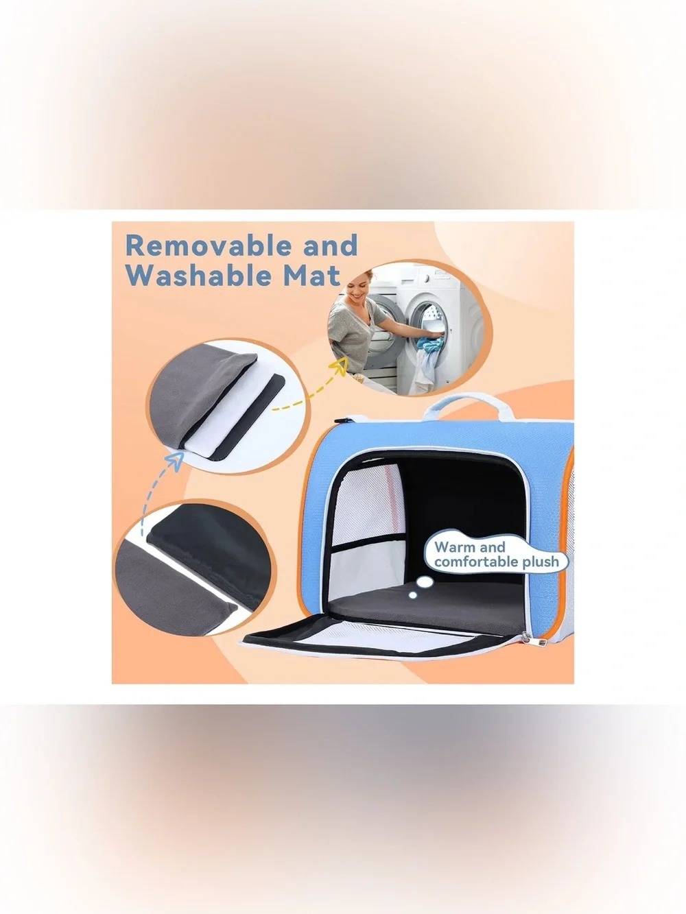 A 4 Pet Cat Dog Carrier Airline Approved Soft Sided Foldable Blue Orange New
